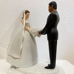 Multicultural wedding cake topper